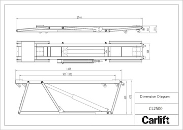 L520E Profesionálny prenosný zdvihák na auto Carlift CL2500 - 2,5t