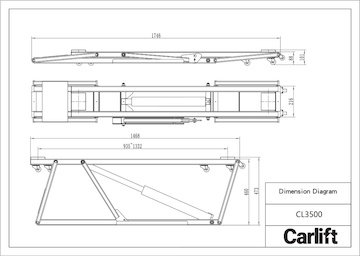 L750E Profesionálny prenosný zdvihák na auto Carlift CL3500 - 3,5t