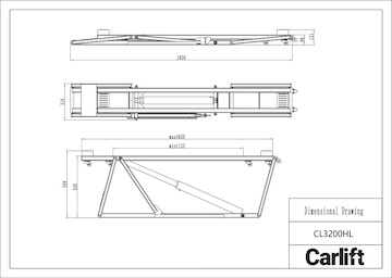 L750HL Profesionálny prenosný zdvihák na auto Carlift CL3200HL - 3,2t